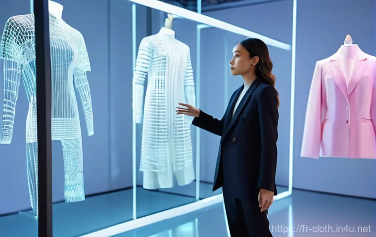 의류기술 관련 도서 추천 - **AI Fashion Designer Collaboration:**
    "A visionary fashion designer, a woman in her late 20s wi...