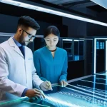 의류기술 해외 취업 준비 방법 - **Prompt 1: Futuristic Smart Textile Lab Innovation**
    A bright, clean, high-tech textile researc...