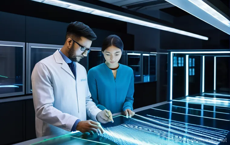 의류기술 해외 취업 준비 방법 - **Prompt 1: Futuristic Smart Textile Lab Innovation**
    A bright, clean, high-tech textile researc...