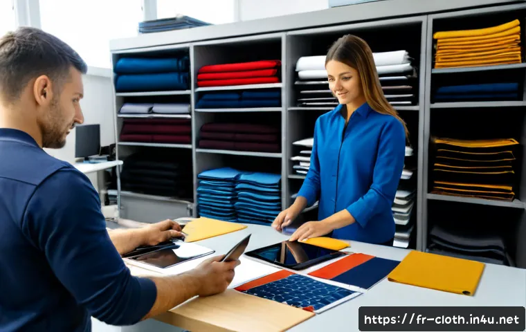 의류기술 관련 직종별 연봉 비교 - Photorealistic split-scene comparison of a French apparel technology career: a garment pattern techn...